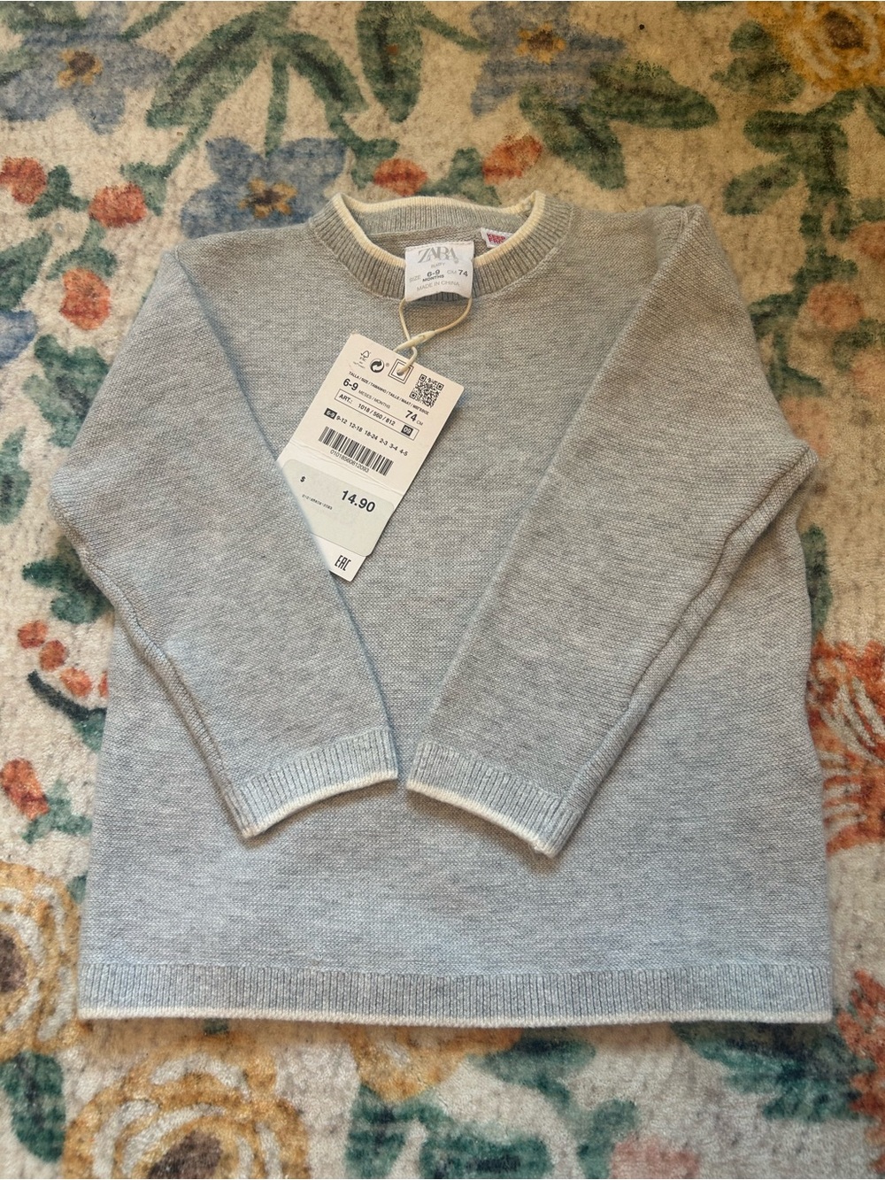 ZARA baby Heather Gray Crewneck Sweater
